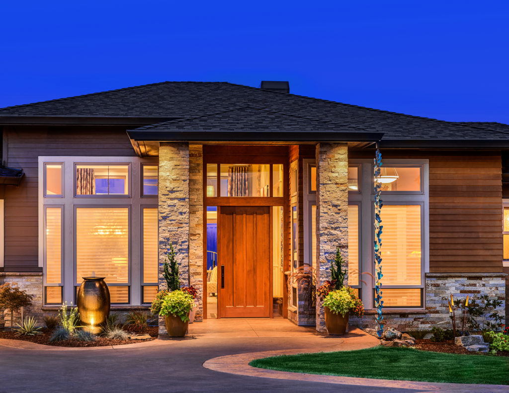 Beautiful Home Exterior at Night Advanced Exteriors