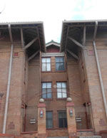 view looking up at re-roof project in Denver Advanced Exteriors