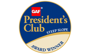 GAF President's Club Steep Slope Award Winner logo
