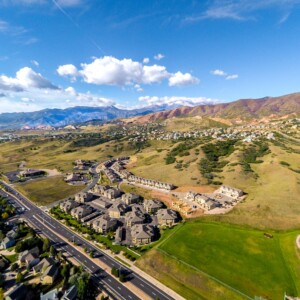 aerial view of colorado springs neighborhood